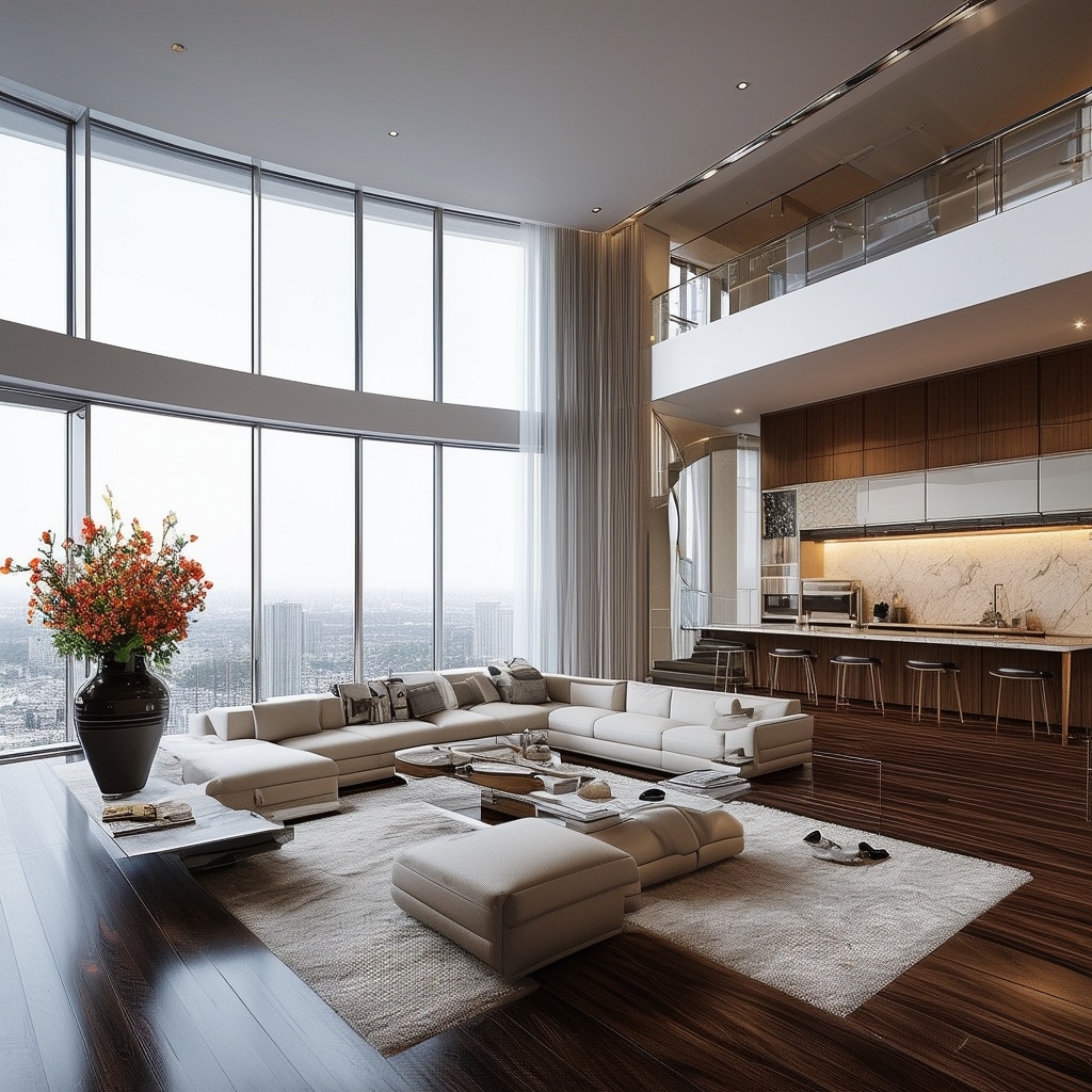 Luxurious living room with a view