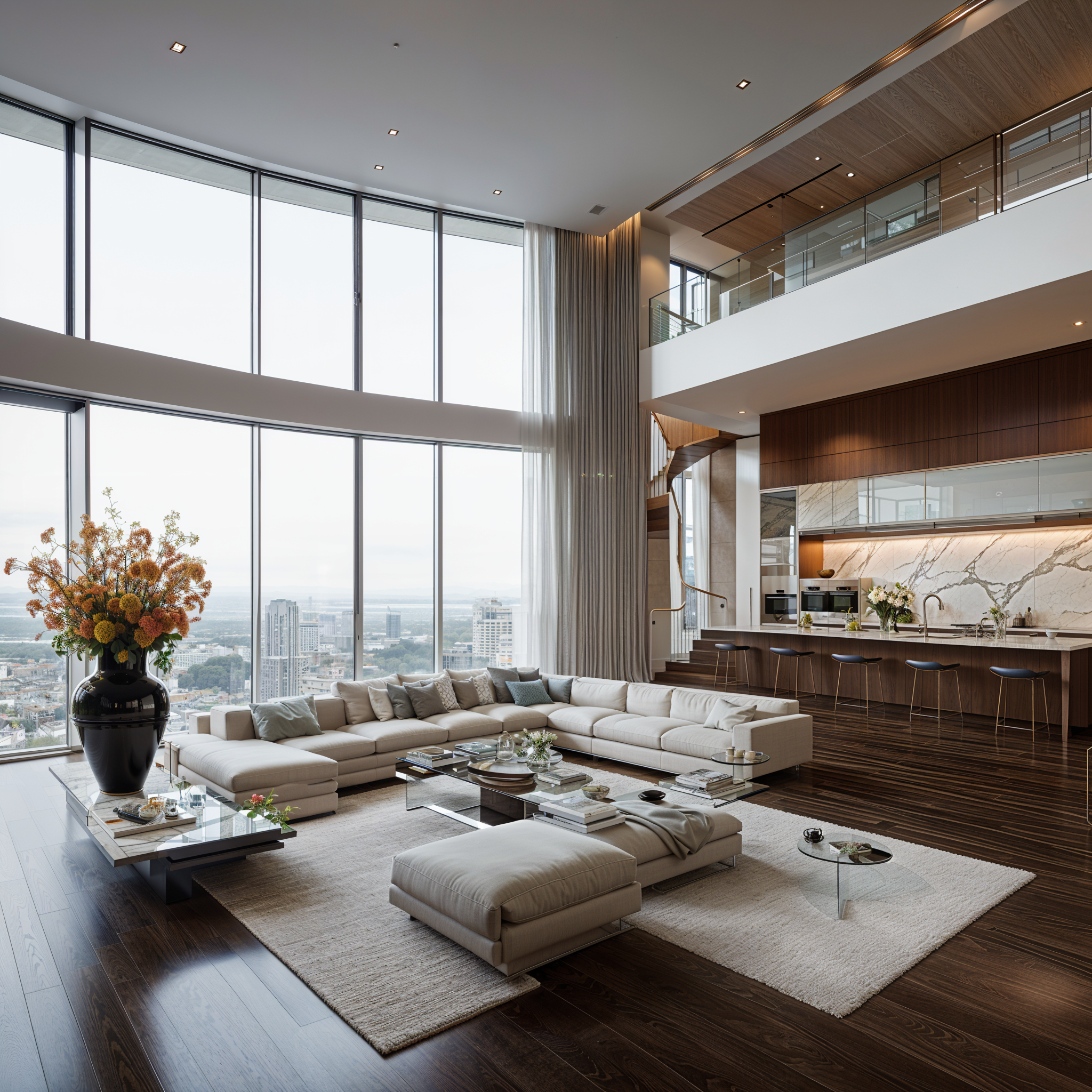 Luxurious living room with a view